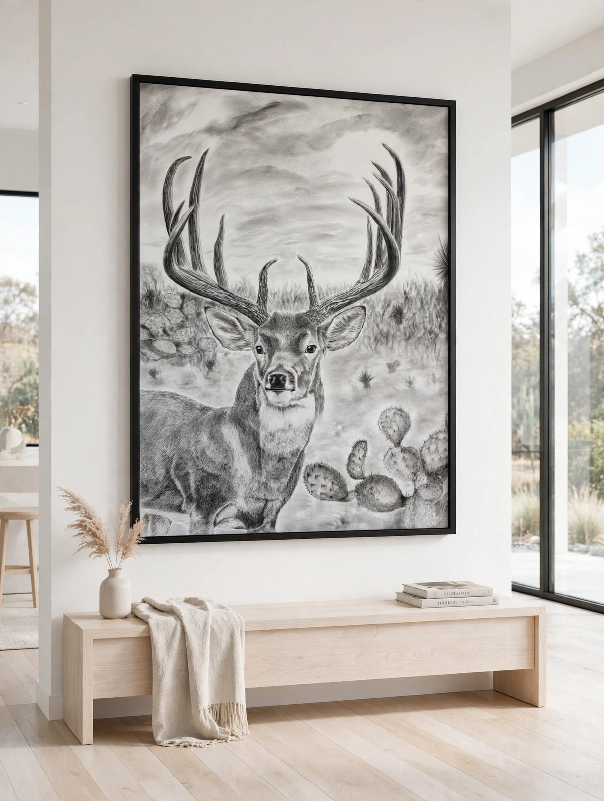 Heart of South Texas in a black floating frame, shown in a modern white room