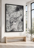The Legacy in a black floating frame, shown in a modern white room