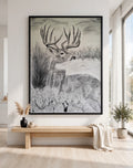 Wild Valor in a black floating frame, shown in a modern white room