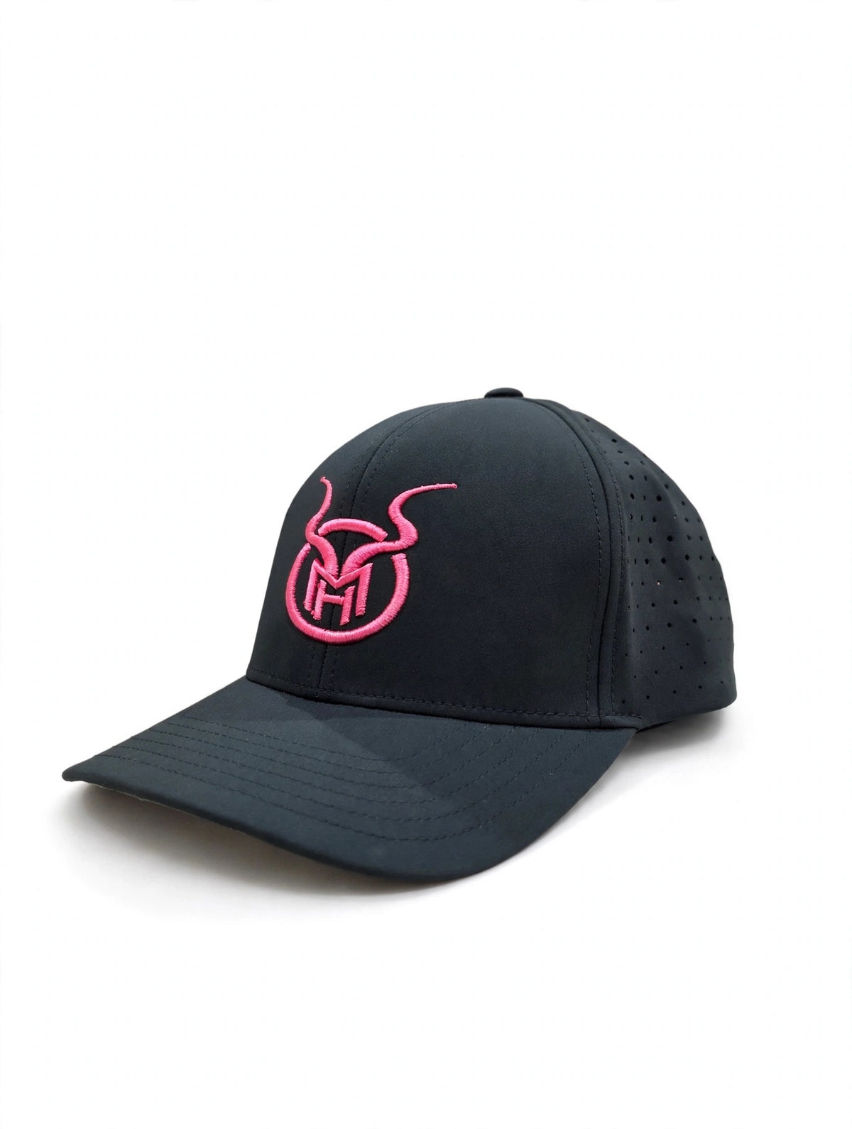 Black Melissa Hohman Art cap with pink embroidered logo